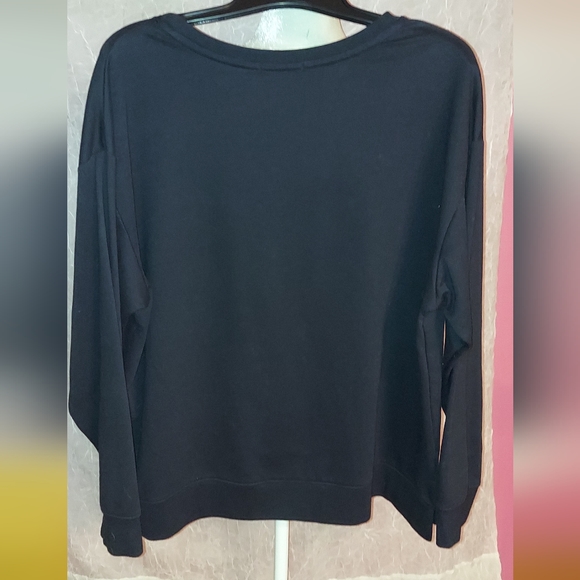 Womans Fifth Sun CHRISTMAS Sweatshirt Top Size XL 3D Wine Glass - Picture 4 of 5